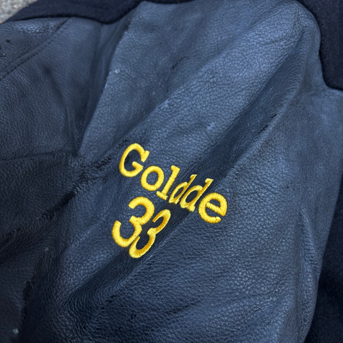 빈티지 올드스쿨 리얼레더 자수 바시티 jk 상품이미지4