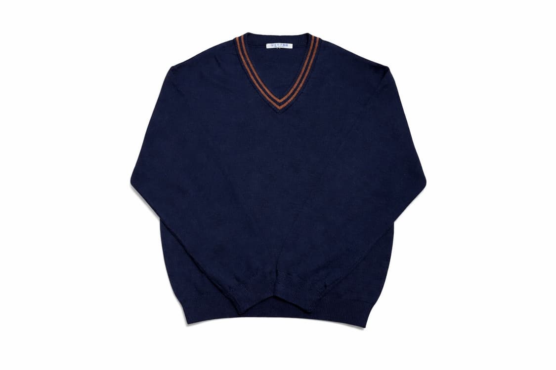 JPN 90s~00s 일본 빈티지 모리걸 프레피 브이넥 교복 니트 상품이미지1