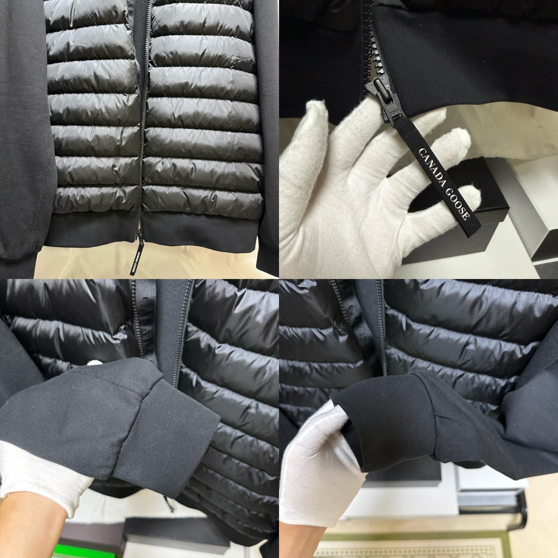 캐나다구스 하이브릿지 휴런 풀 집 자켓 니트패딩 블랙 상품이미지5