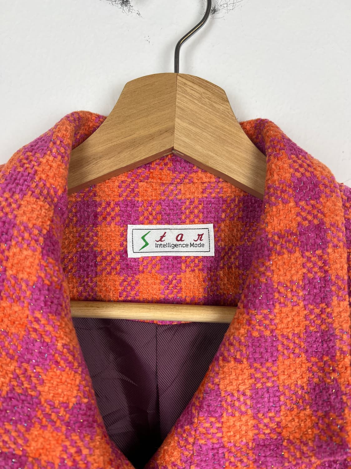 STAR 체크 트위드 자켓 OS 상품이미지3