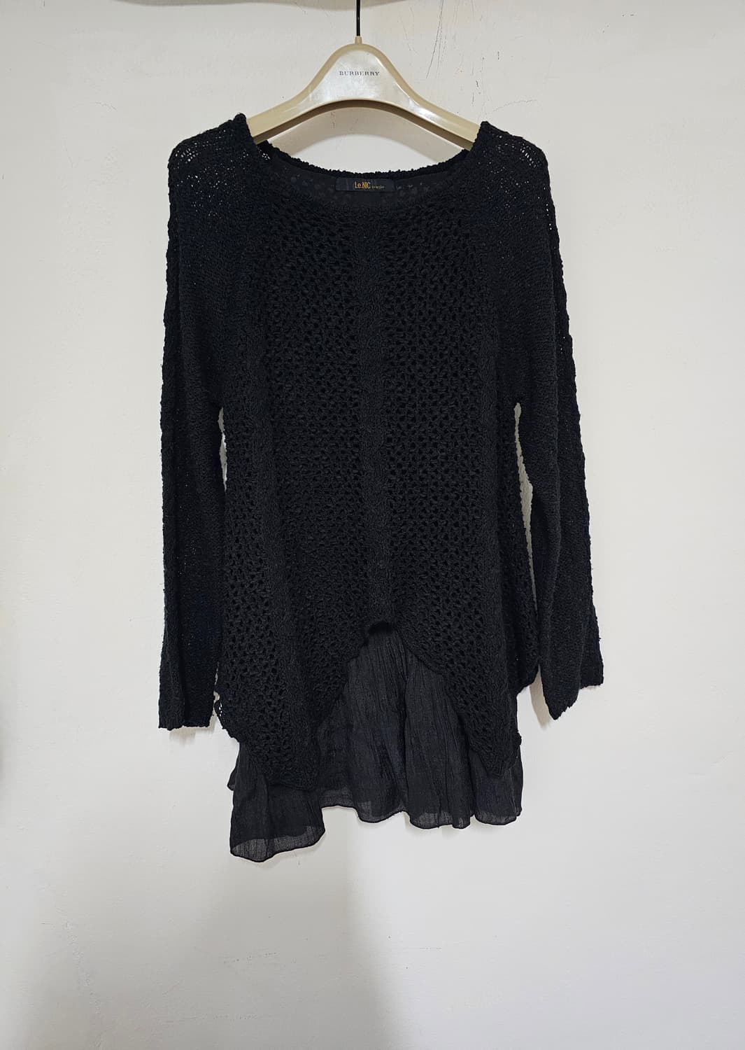 르니앤맥코이 블랙 짜임 니트 레이어드룩 스타일 55-55반 상품이미지1