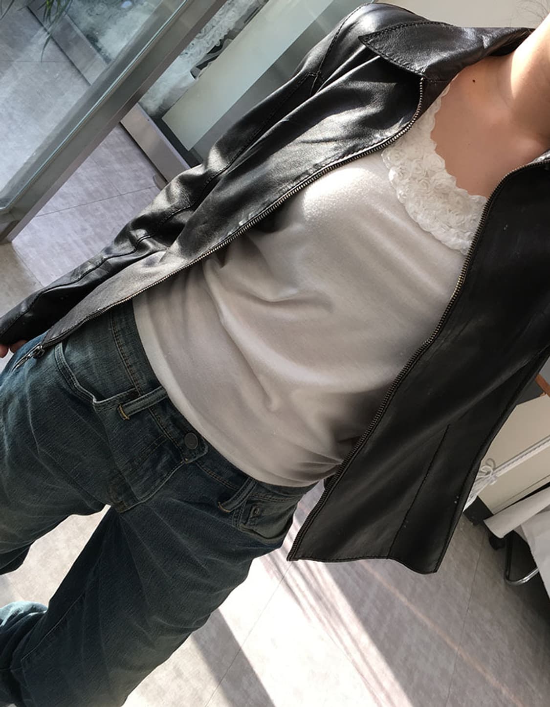 silm leather jacket 상품이미지7