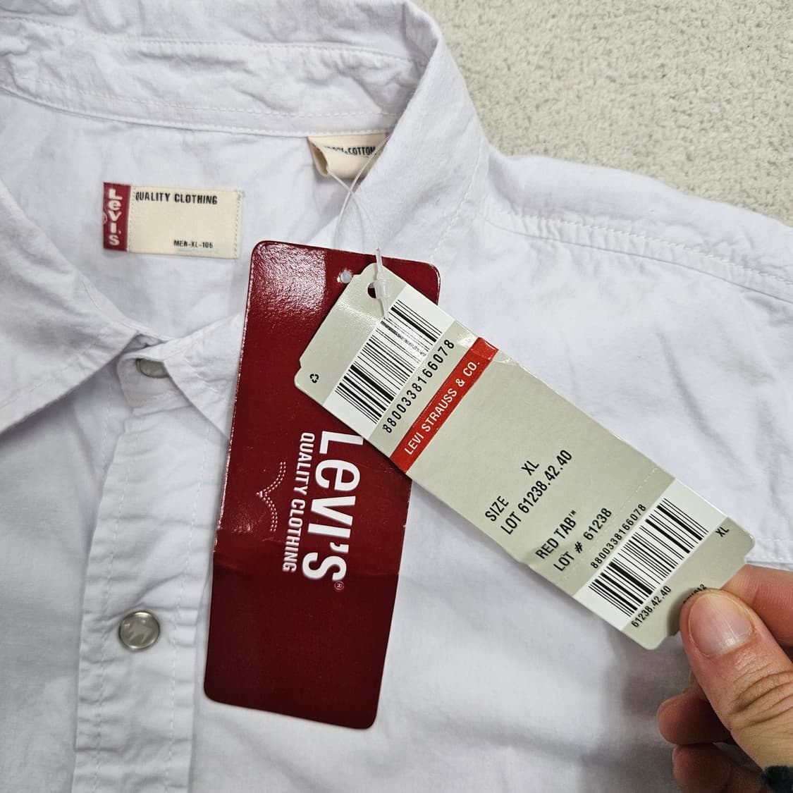 리바이스 웨스턴 셔츠 XL 화이트 새상품 상품이미지5
