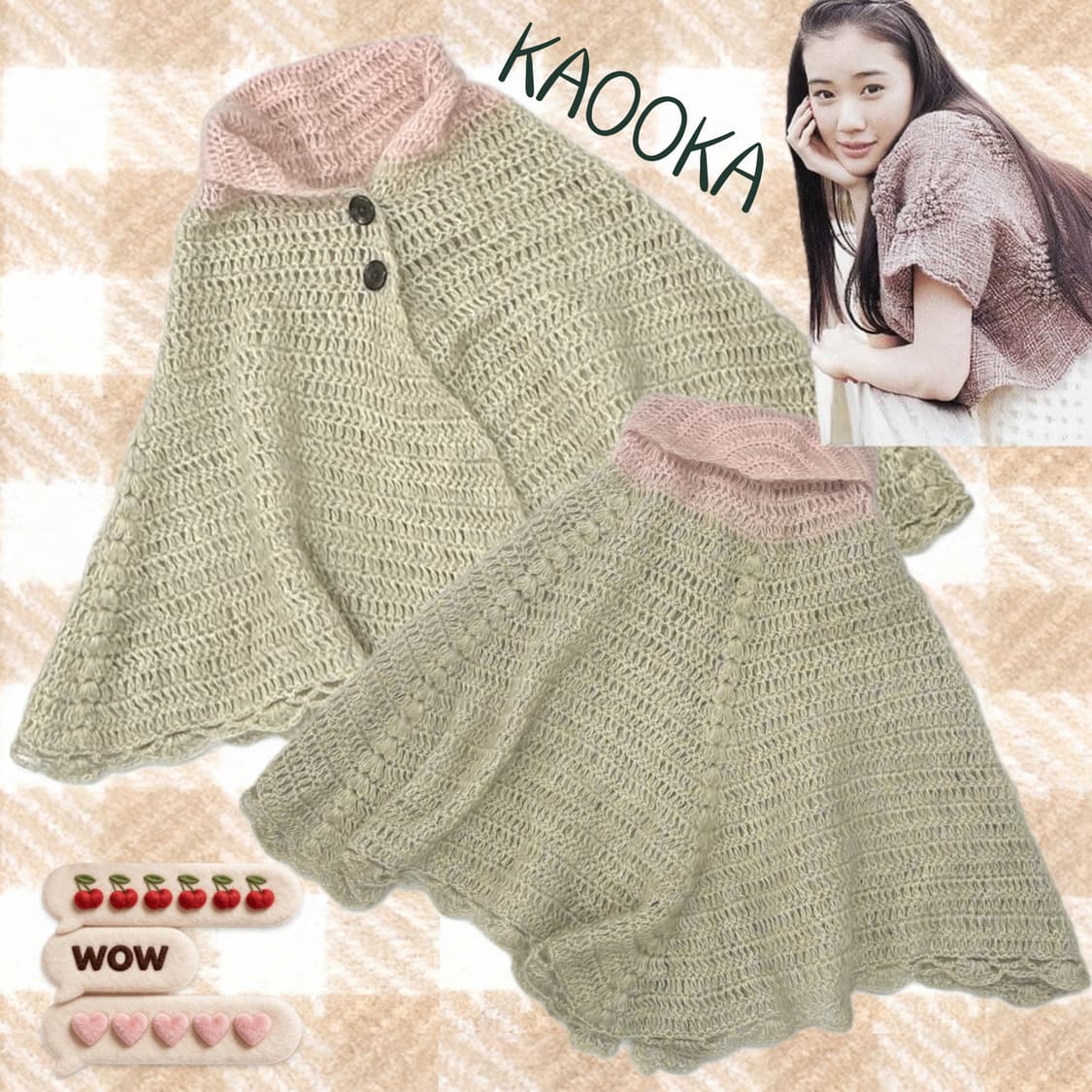 🫧하구미의 러블리 니트 케이프🫧 망토 판초 아우터 그런지 히피  상품이미지1