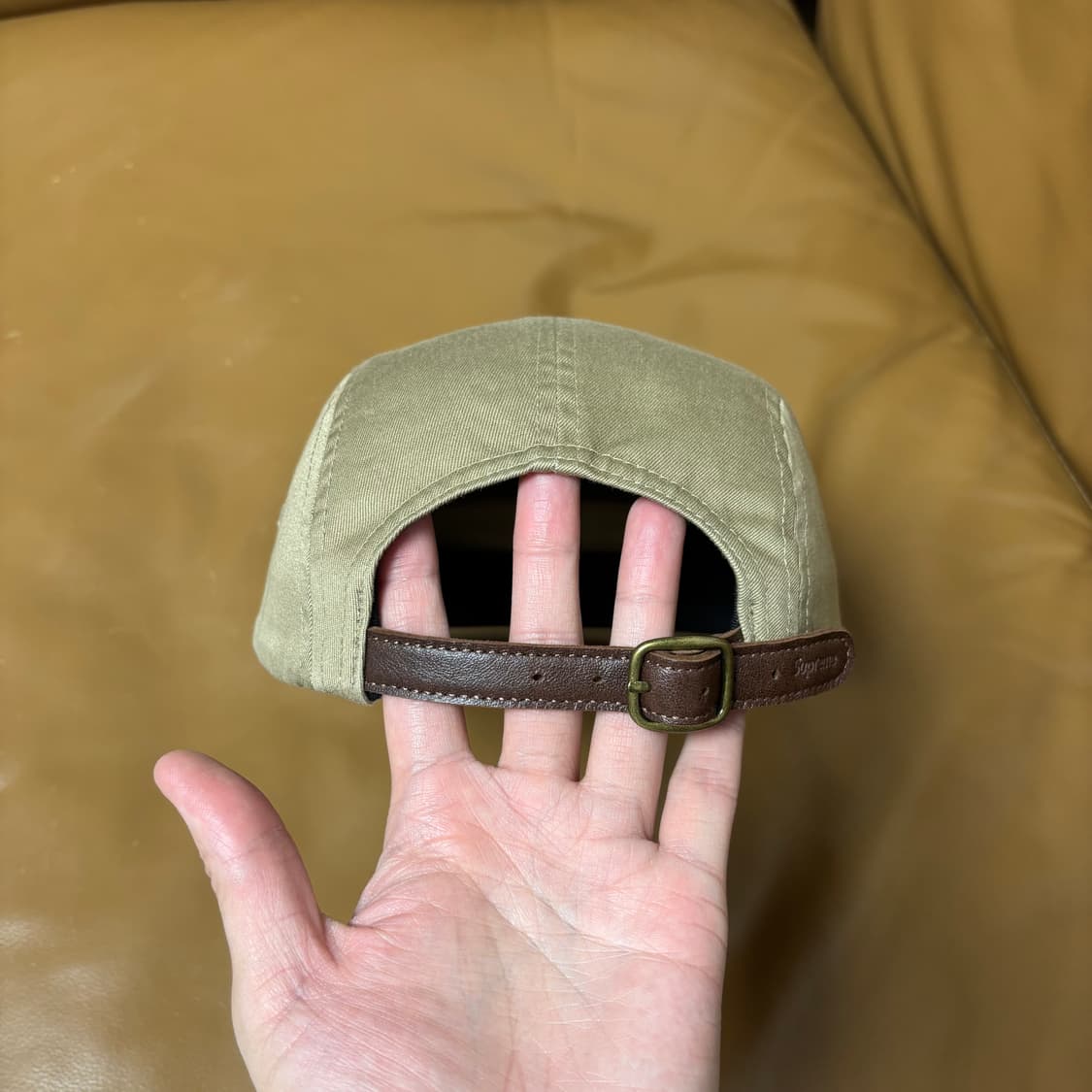 슈프림 캠프캡 모자 박스로고 워시드 탄 상품이미지7