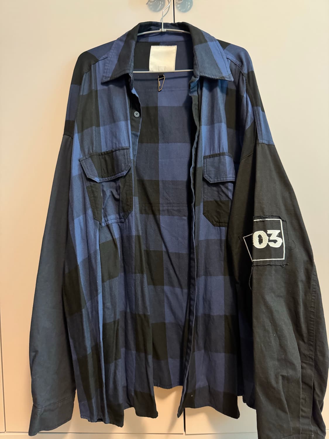 언더마이카 ‘touch me i'm sick' 체크 오버핏 셔츠 상품이미지2