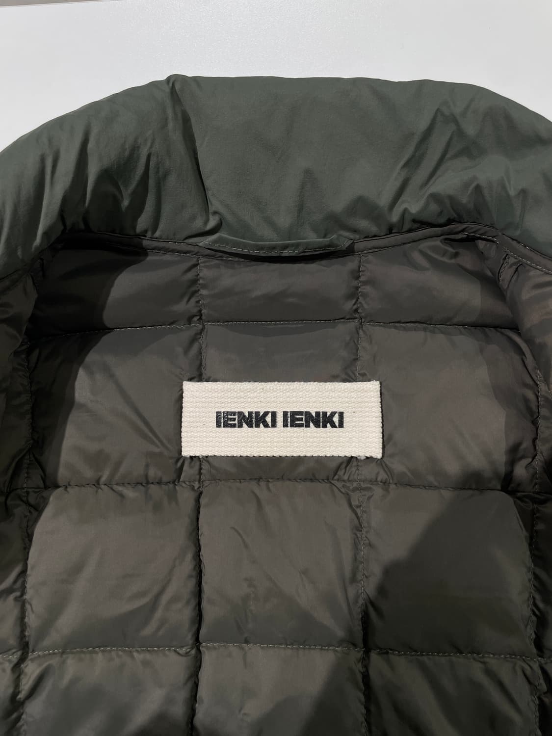 이엔키 이엔키 카키 히든 버튼 덕 다운 퀼팅 자켓 상품이미지7