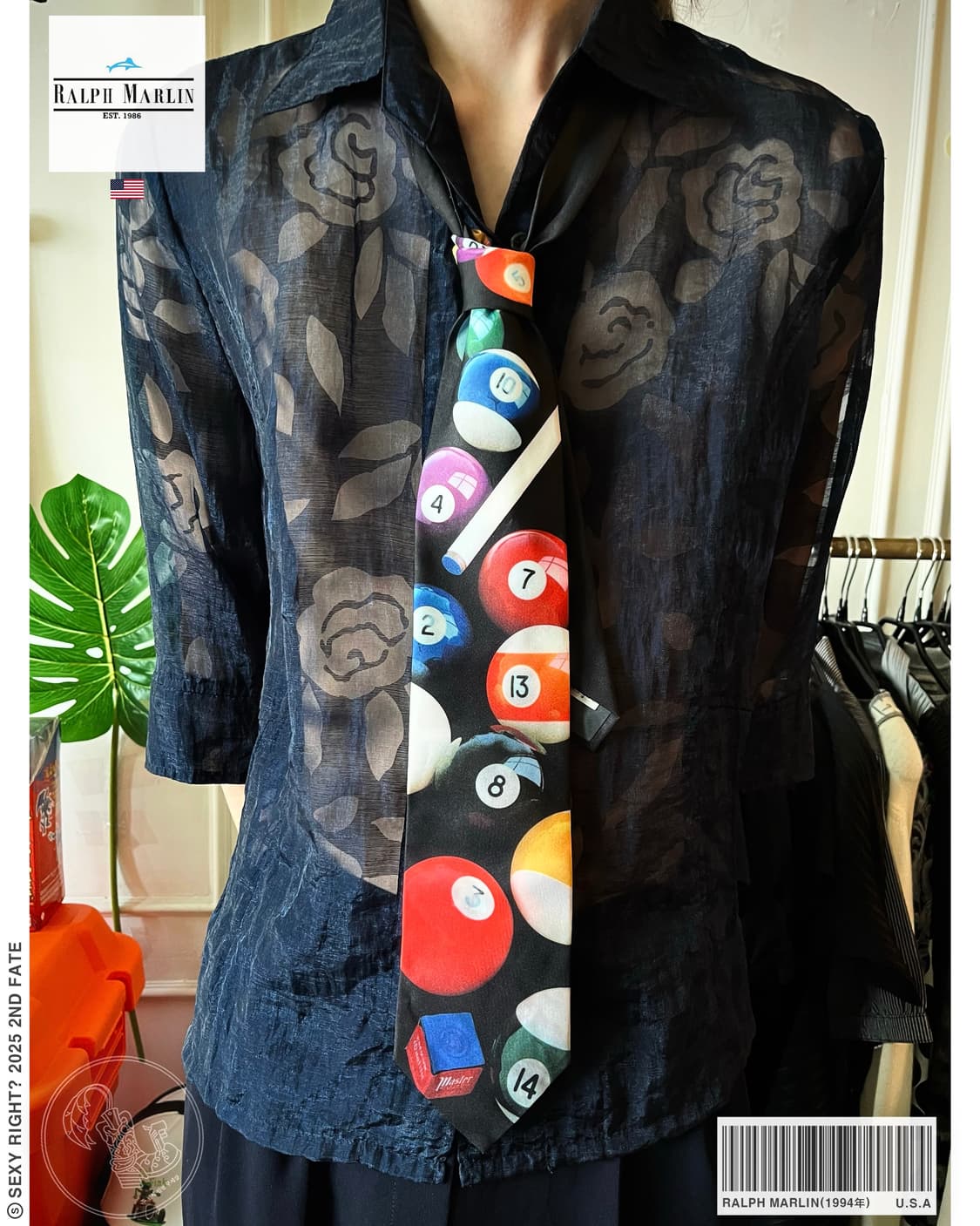 1994年 Ralph Marlin Eight Ball Neck-tie 상품이미지1