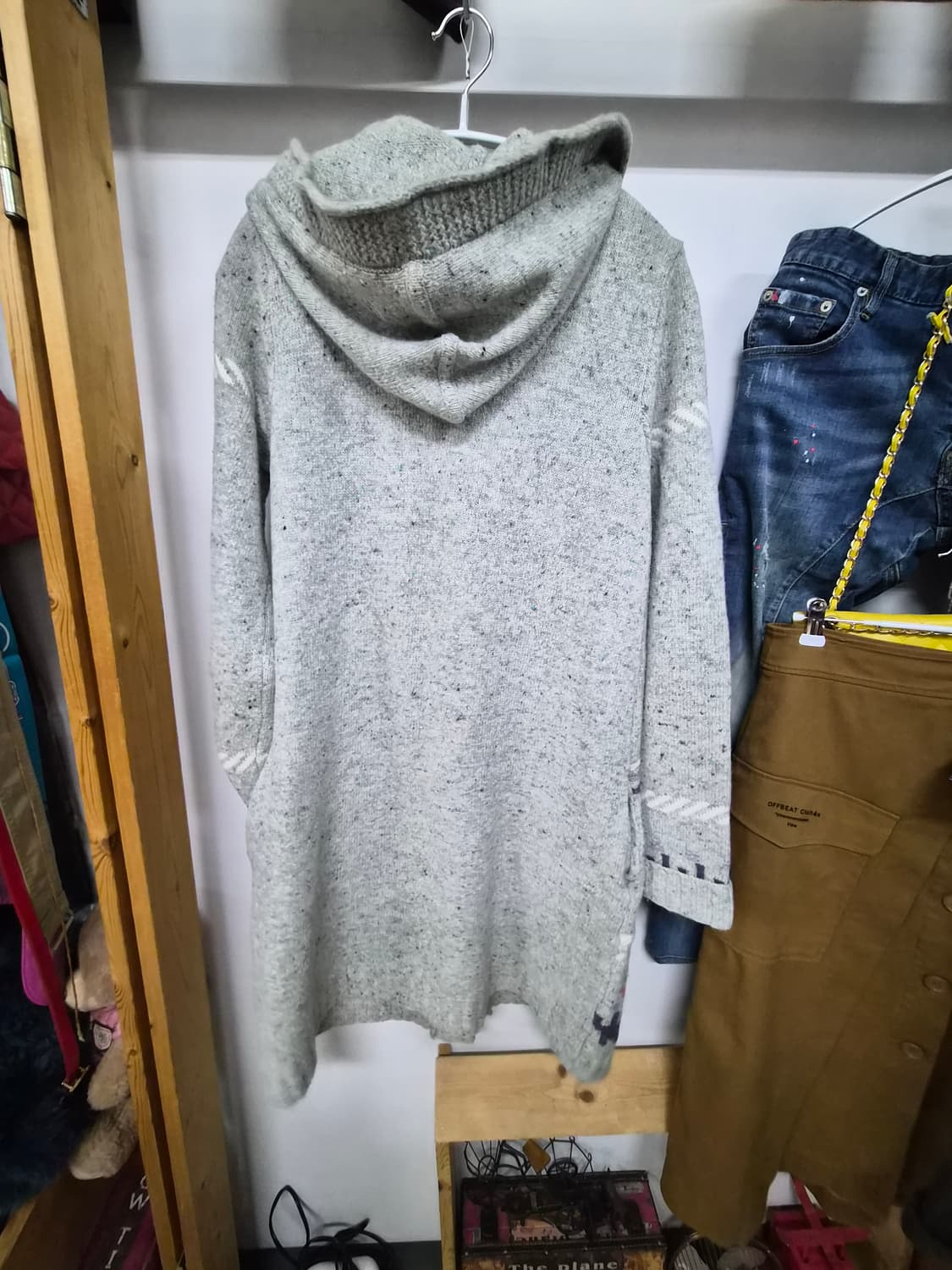 써스데이아일랜드 자수 후드롱 가디건 상품이미지6