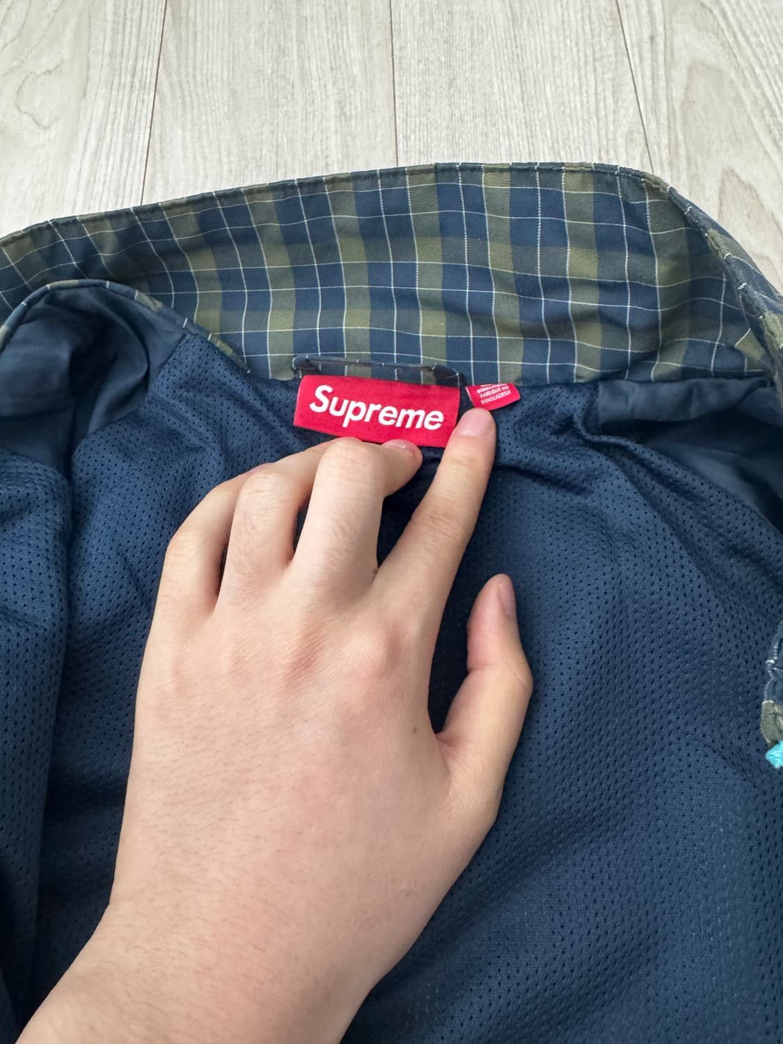 슈프림 플레이드 트랙 자켓 네이비 25FW  상품이미지3