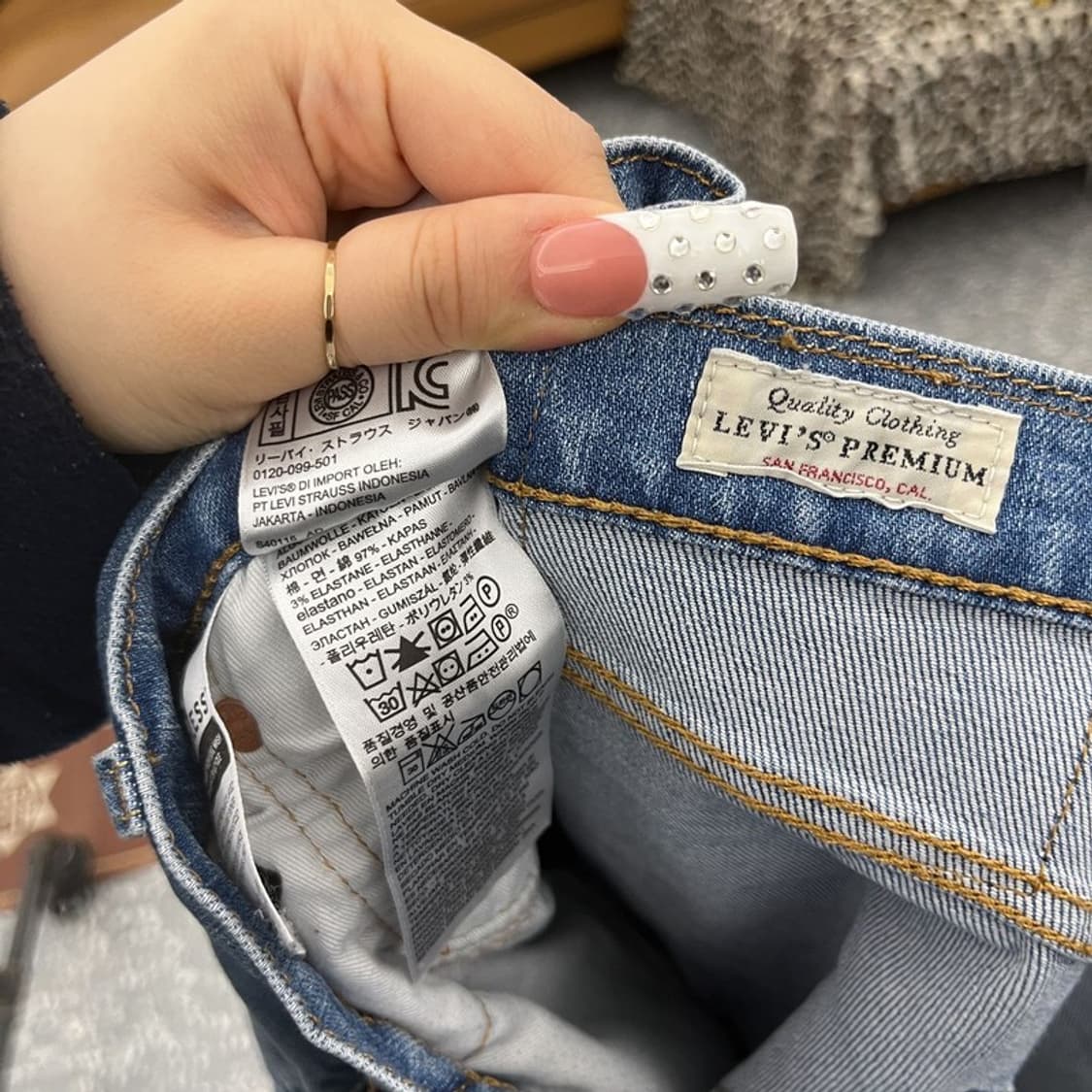 리바이스 HI-BALL 레트로 테이프라인 데님팬츠 34인치 C10163 상품이미지6