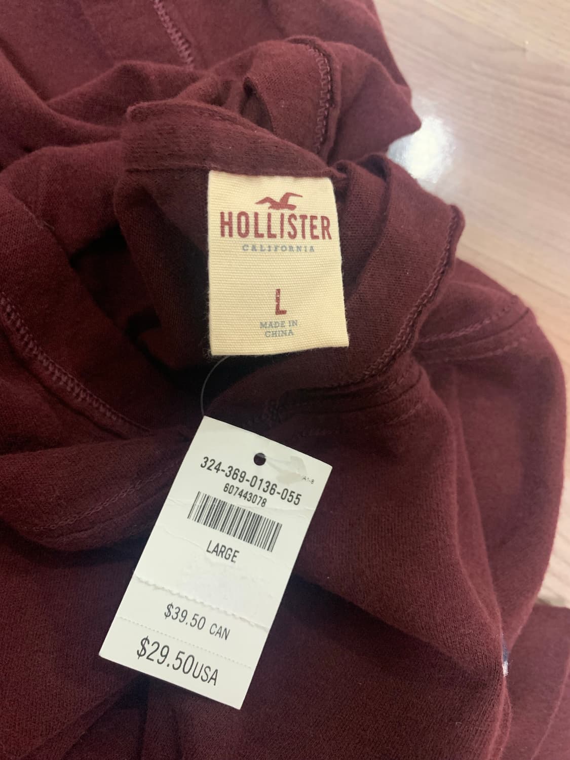 홀리스터 후드티 ,버건디,L 상품이미지10