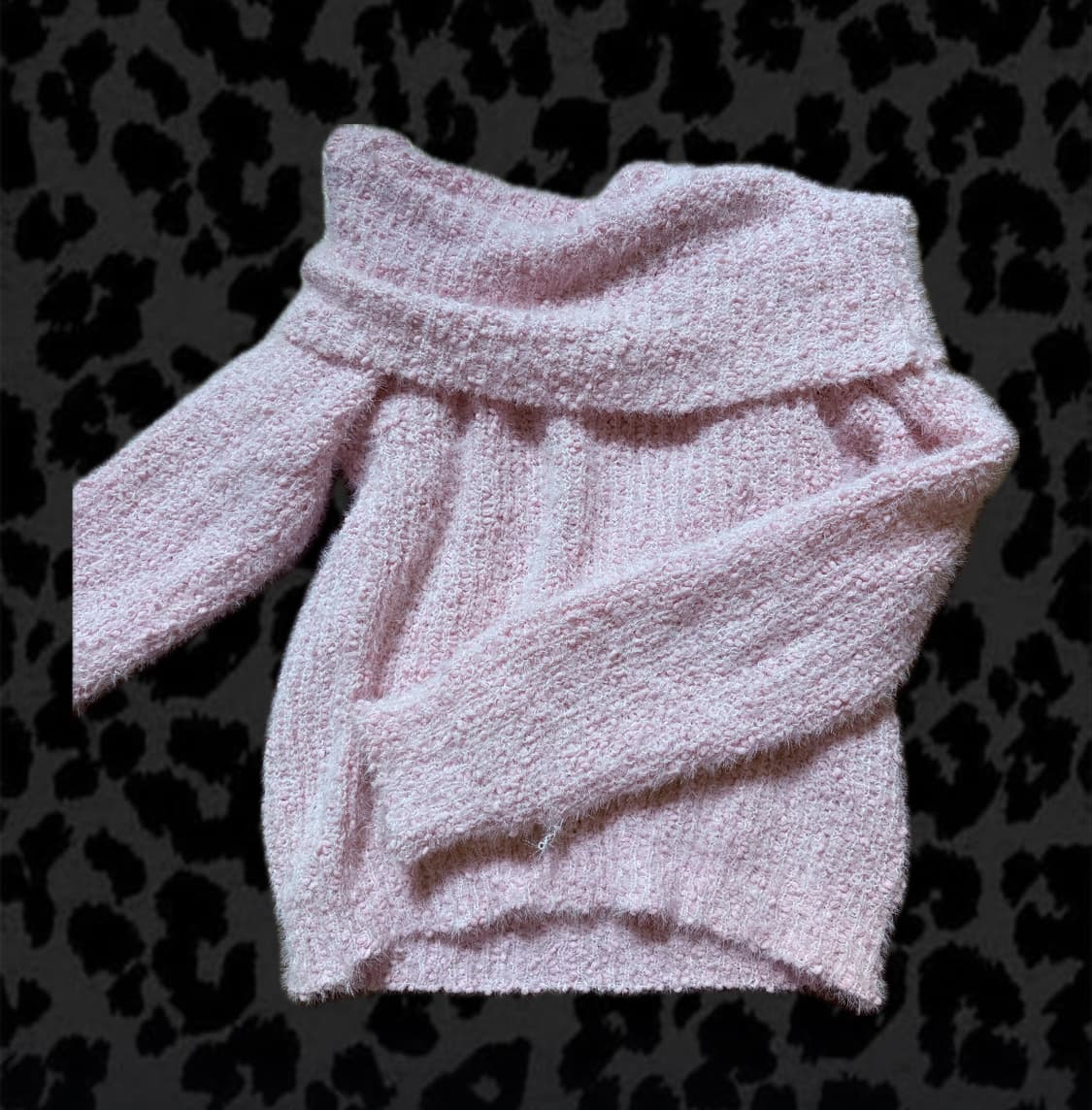 베이비핑크 오프숄더 빈티지 니트 갸루 히메 달천깔 상품이미지1