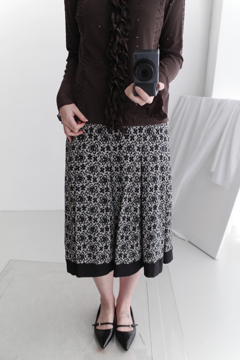 flower pleats skirt 상품이미지3