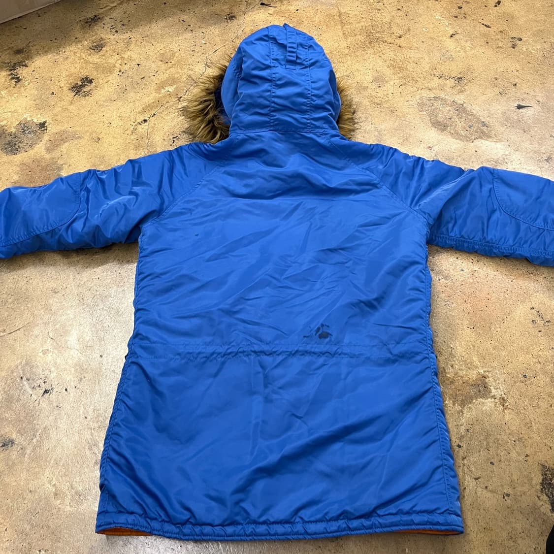 [정품/L] 알파인더스트리 블루 후드 퍼 패딩 점퍼 b19 상품이미지3