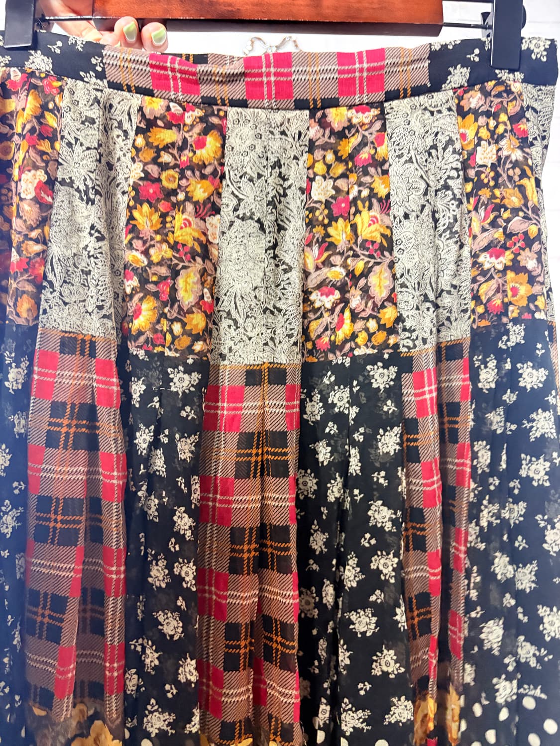 jpn vintage patchwork skirt 상품이미지4