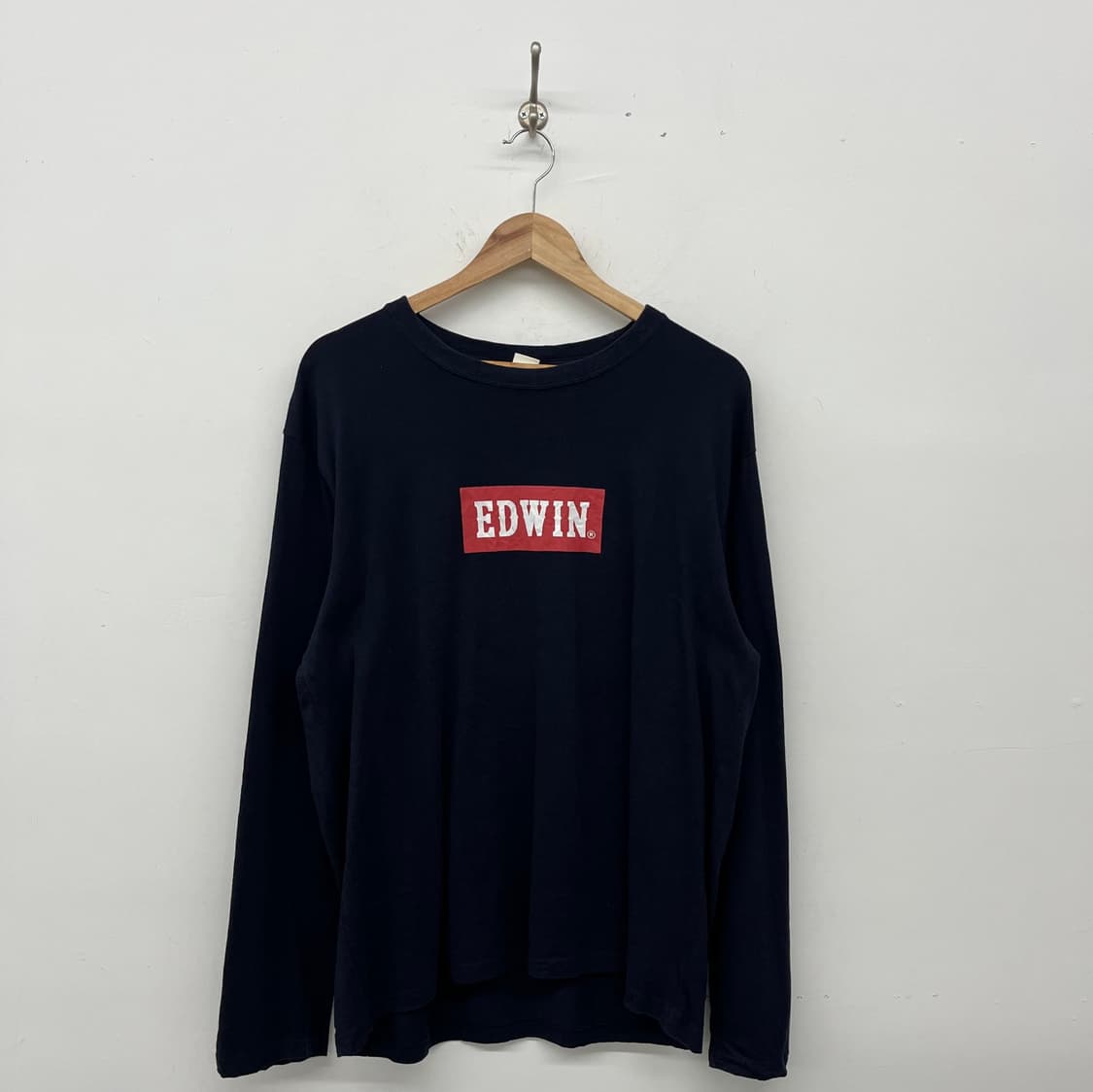 EDWIN 에드윈 박스로고 긴팔티셔츠 블랙  남L 상품이미지1