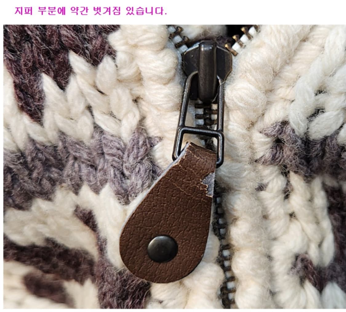 Possibility 울 블렌드 눈꽃 니트 빈티지 집업 상품이미지4