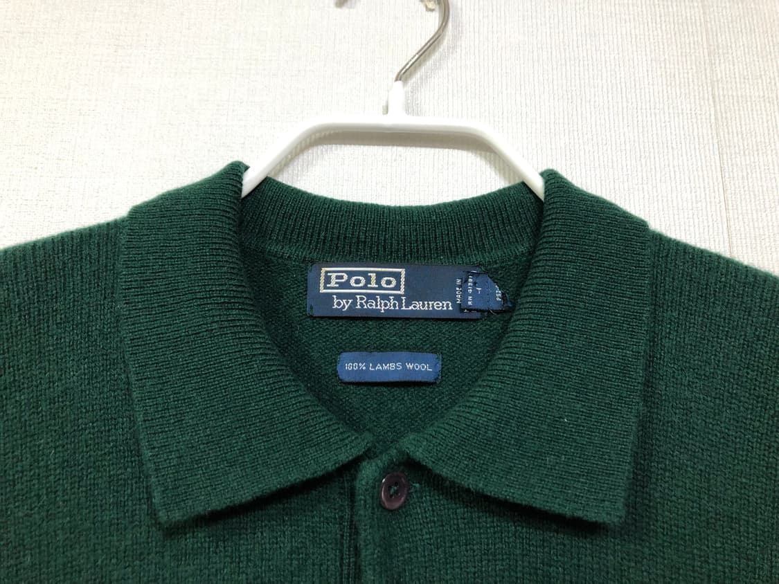 폴로 랄프로렌 남성 램스울 100% 긴팔 카라 니트 M _ 그린 상품이미지8