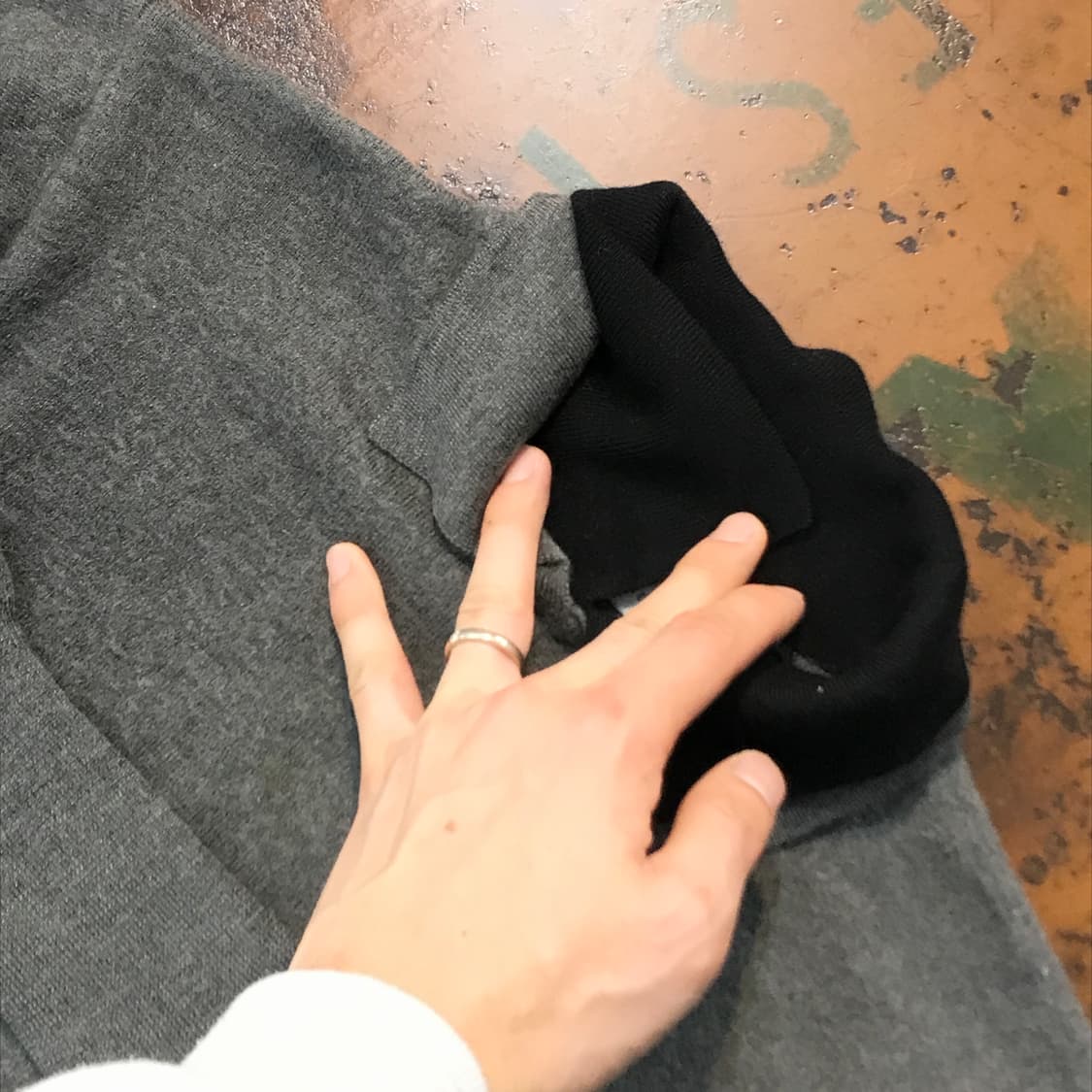 Italy 크리스티나 마조넷 더블 카라 그레이 메리노 울 니트 여성 44 상품이미지3