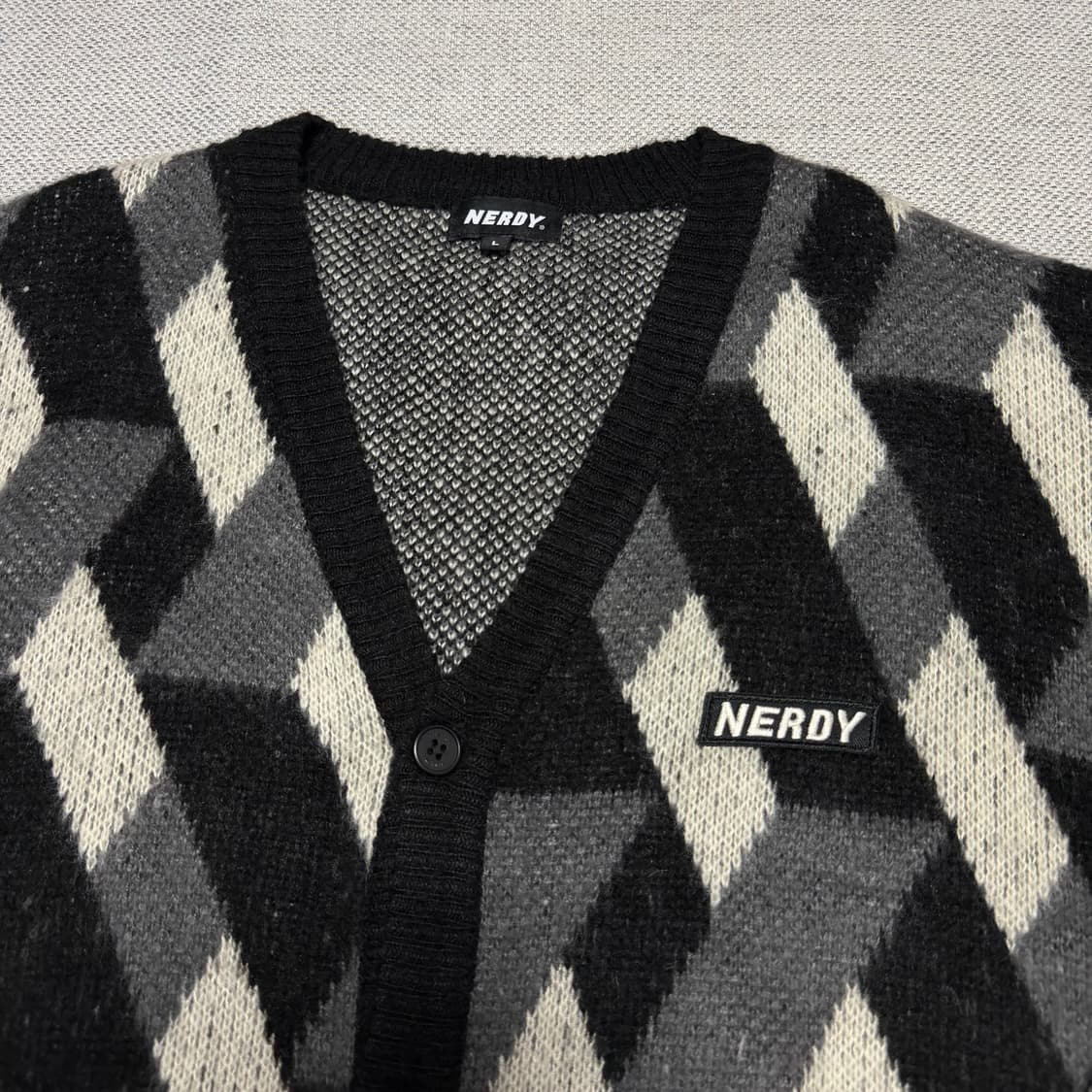 널디 NERDY 아가일 패턴 가디건 상품이미지2