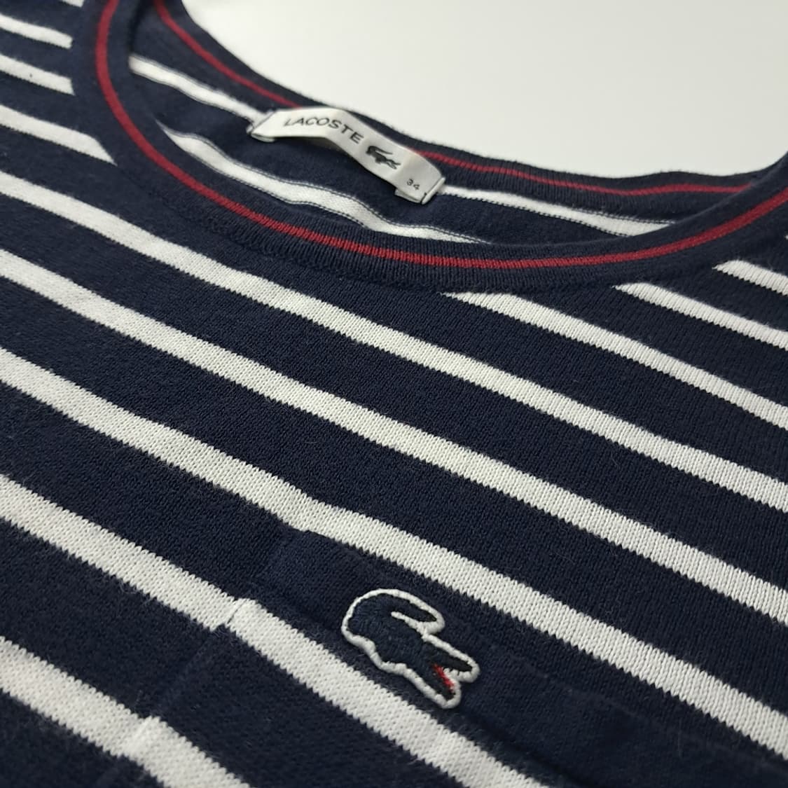 CK173 M 라코스테 한국판 다크네이비 스트라이프 반팔 원피스 상품이미지4