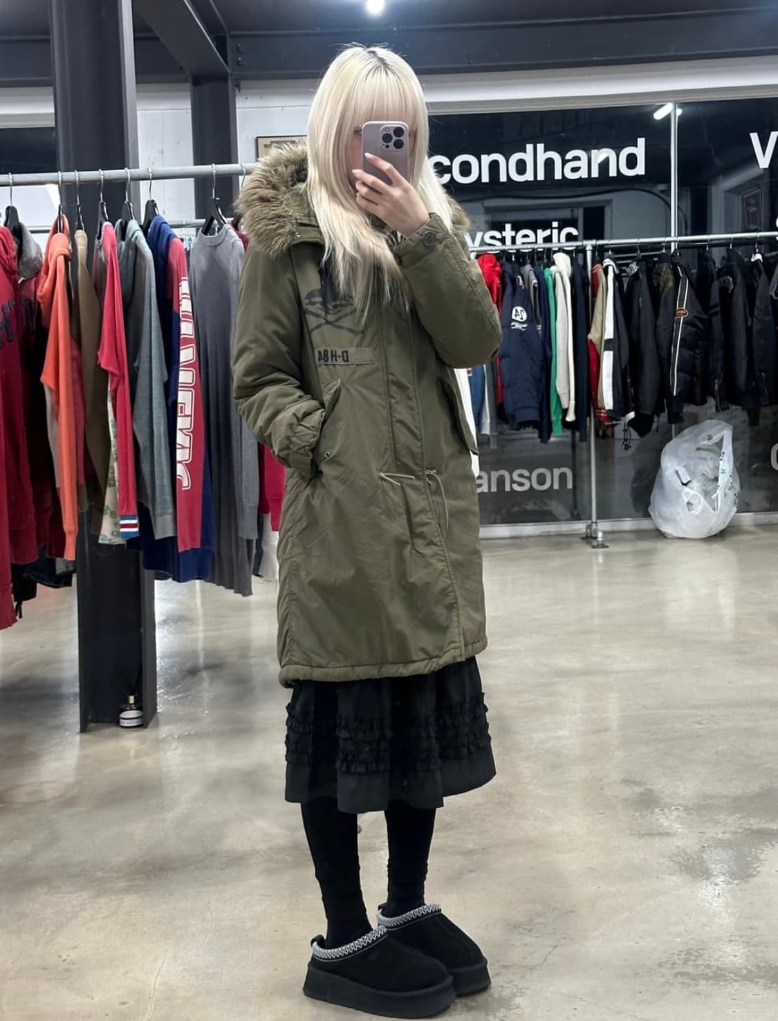 히스테릭 글래머 n-3B 모티브 패딩자켓 상품이미지2