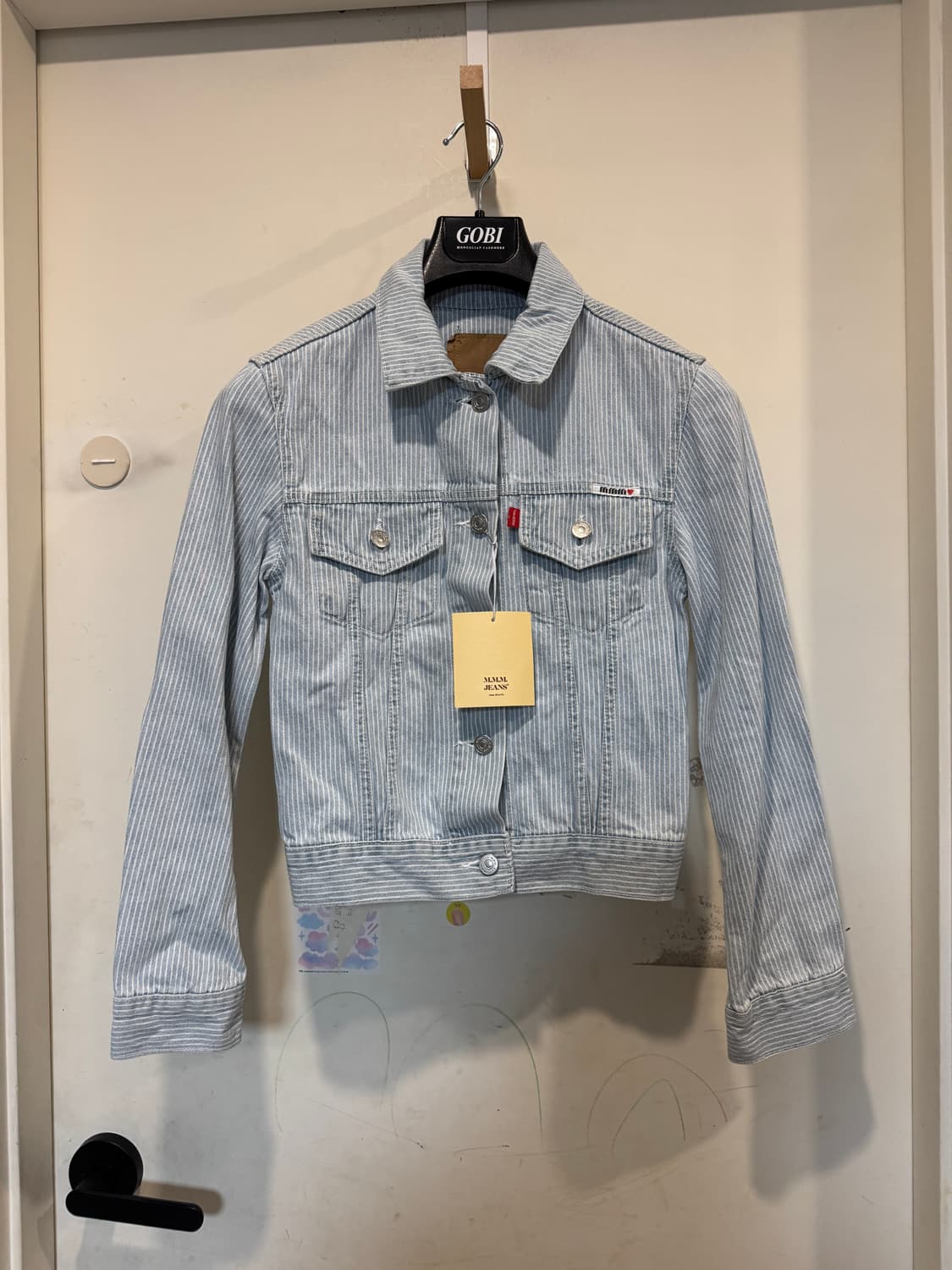 새상품 MMM 매니모어몽 스트라이프 데님 자켓 상품이미지4