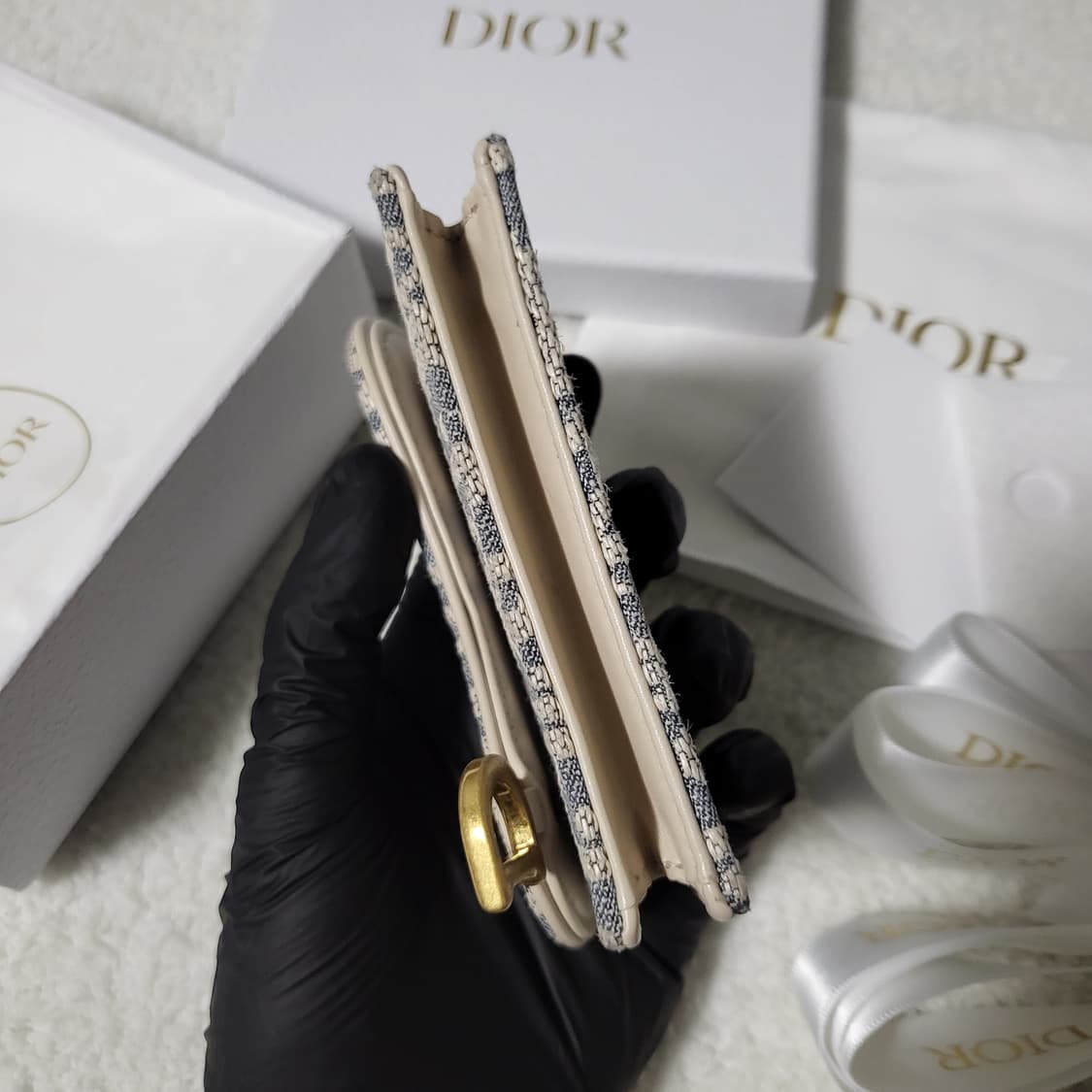 [25년식/한정판] 디올 오블리크 새들 카드지갑 라이트 비스킷 상품이미지8