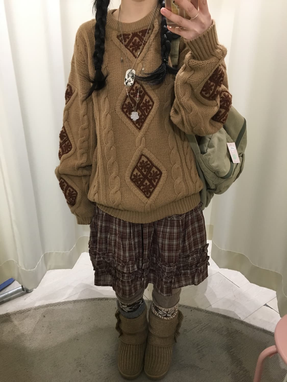 Fine natural soft flower knit 상품이미지4