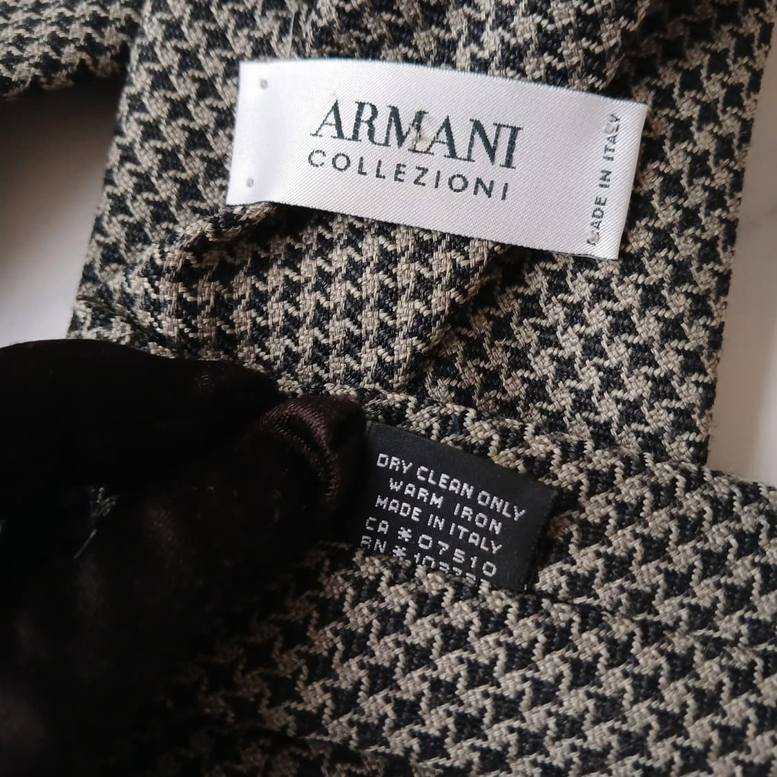 아르마니 꼴레지오니 울 그레이 패턴 넥타이 9.5cm A등급 A19374 상품이미지10