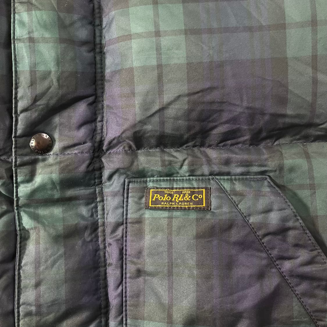 100 폴로랄프로렌 체크 패턴 덕다운 조끼패딩 상품이미지5