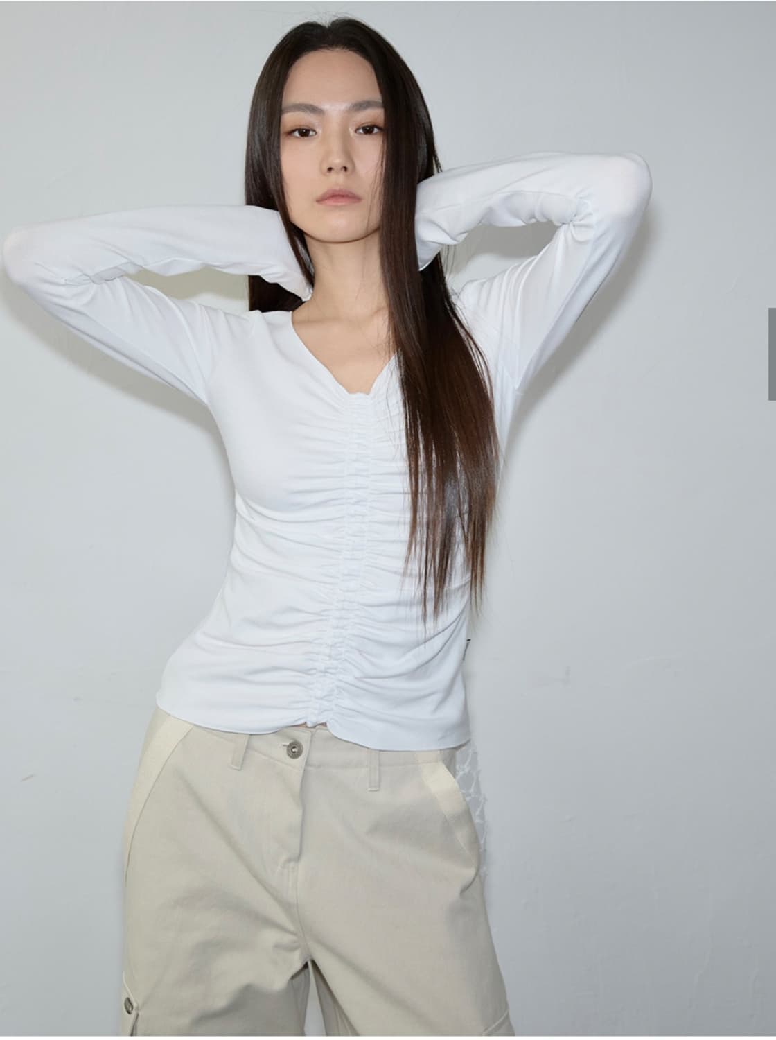 inegi 이네기 티셔츠 Fairy Shirring Long Sleeve 상품이미지4