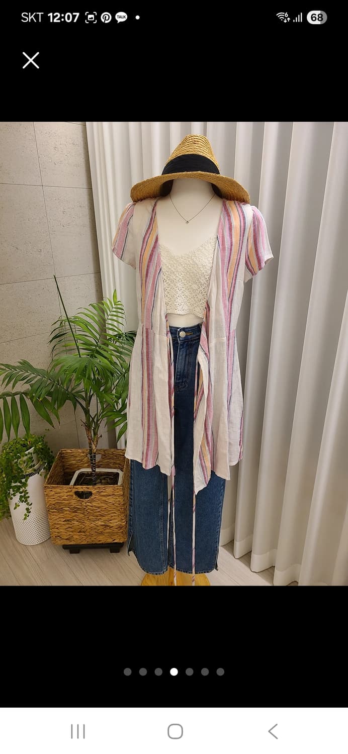 forever21 핑크 린넨 랩 원피스 상품이미지4