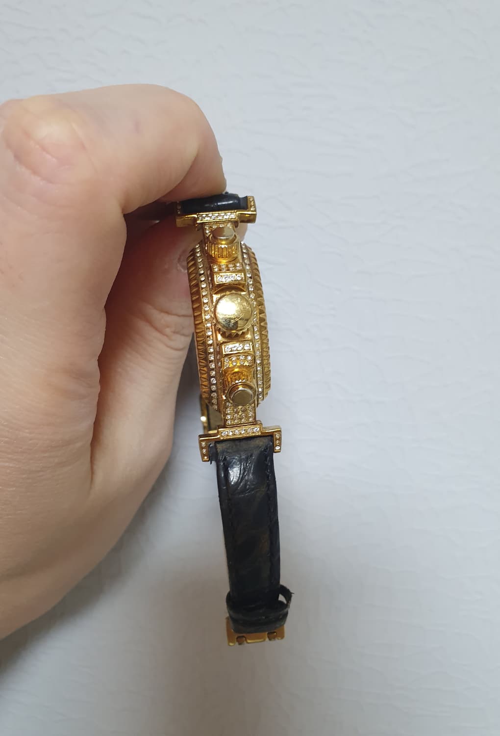 드바스크 악어가죽+스와로브스키 OG 유광골드 블랙)정품 상품이미지5