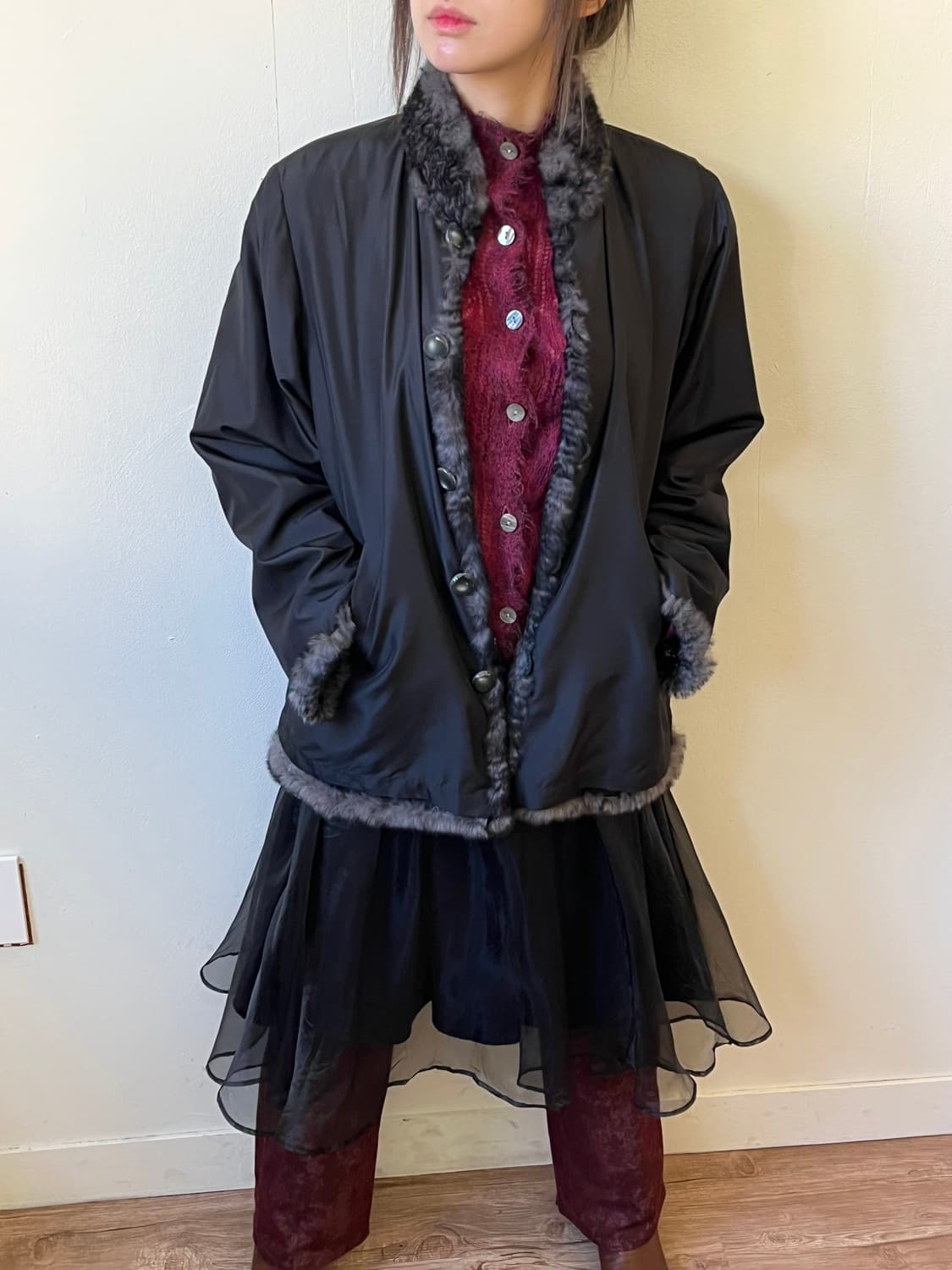 japan vtg 래빗 퍼 리버시블 자켓 상품이미지6