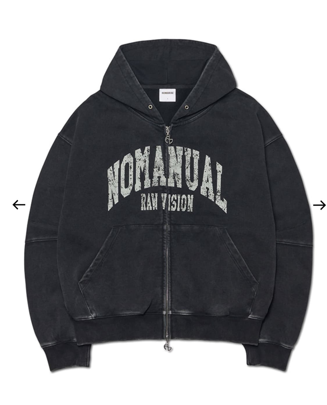 노매뉴얼 c.a 후드집업 블랙 L 상품이미지1