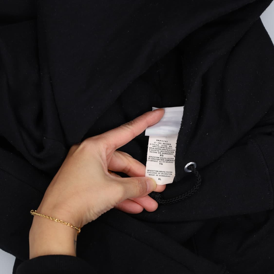 [XL] 챔피온 블랙 후드티셔츠 1231H1 상품이미지5