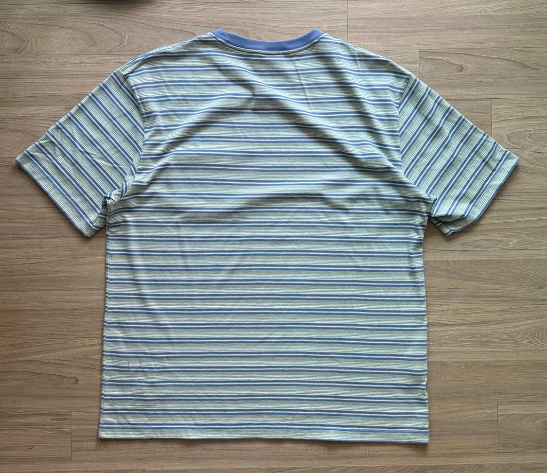 [4,XL] 카키스 보더 스트라이프 반팔 티셔츠 상품이미지2