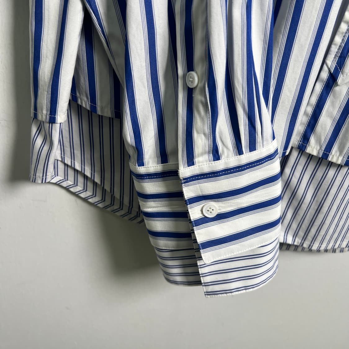 솔리드옴므 레이어드 블루 스트라이프 셔츠 48 상품이미지7