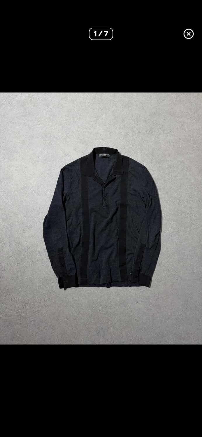 돌체앤가바나 패널 폴로셔츠 차콜 상품이미지1