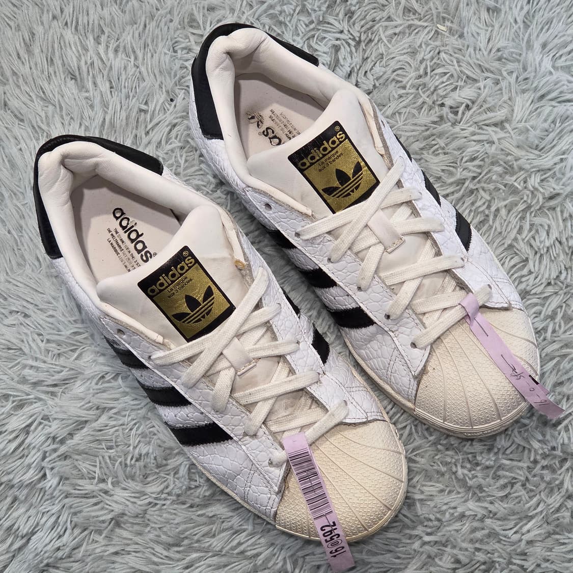 6a-7:아디다스 슈퍼스타 파이톤 패턴 화이트 블랙(225)-세탁 상품이미지5