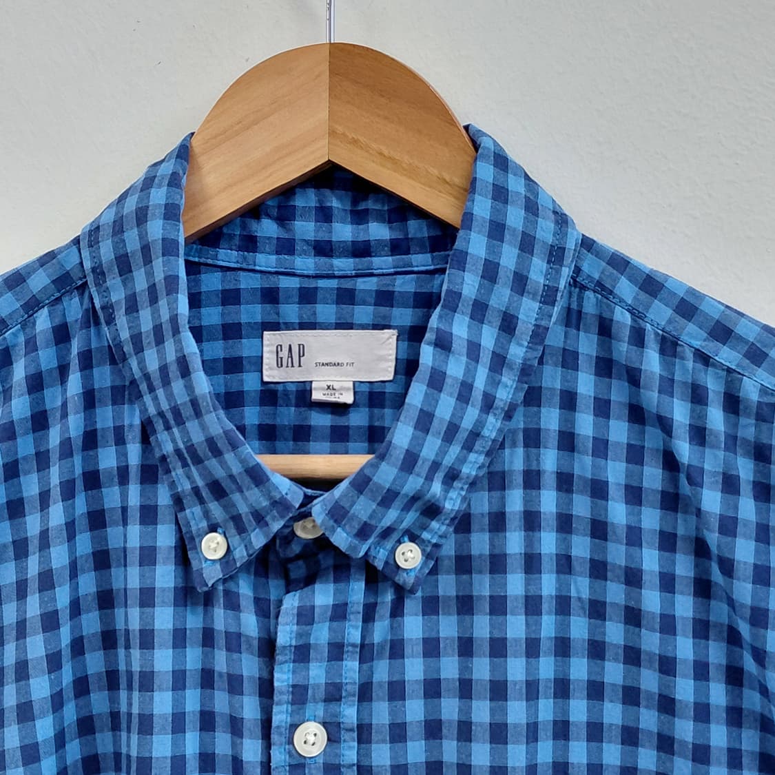 GAP 갭 블루 스텐다드핏 체크 셔츠 XL 상품이미지4