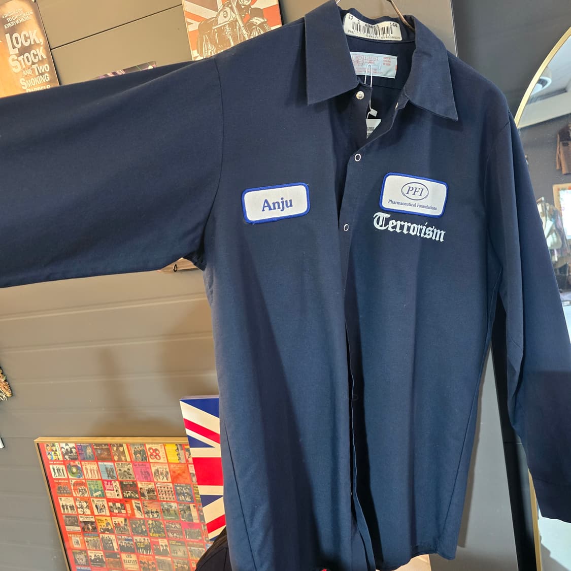 레드캡 커스텀 워크셔츠 스컬 백프린팅 오버핏 스트릿 셔츠 상품이미지3