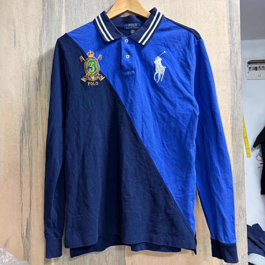 폴로 빅포니 치프키프 네이비 블루 배색 자수 럭비티 롱슬리브 키즈 XL 상품이미지6