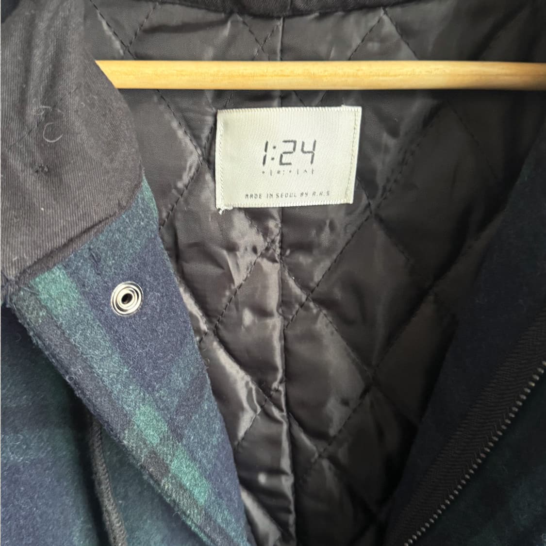 포키 후드 체크 코트 상품이미지7