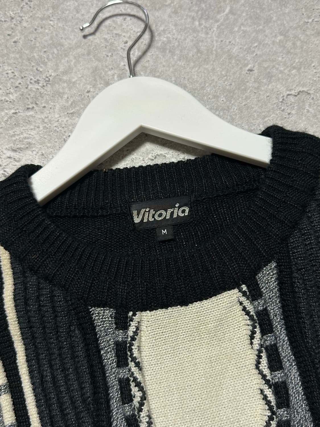 일본 빈티지 Vitoria 케이블 블랙 니트 상품이미지4