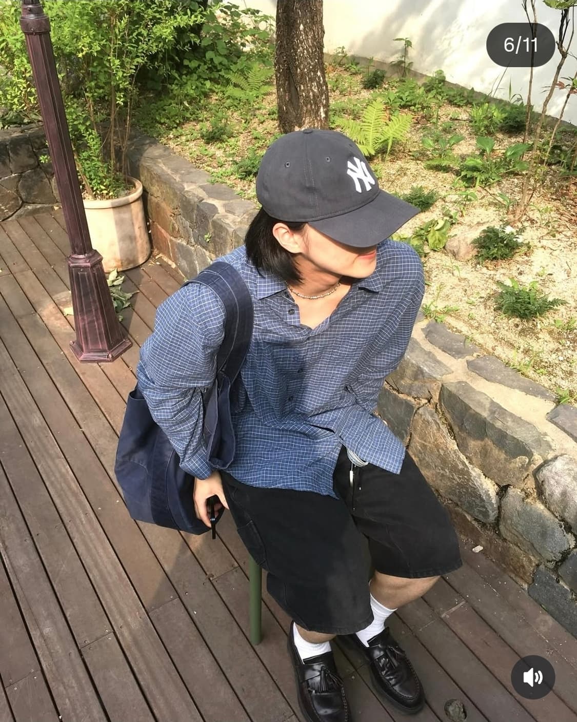 다이브인 워시드 점보 토트백 네이비 os 상품이미지2