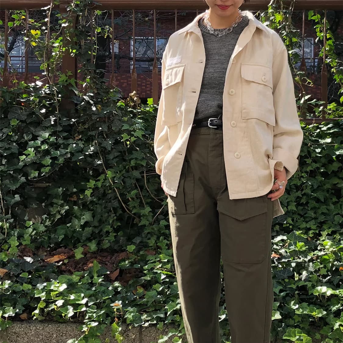 loose chino army shirt 상품이미지2