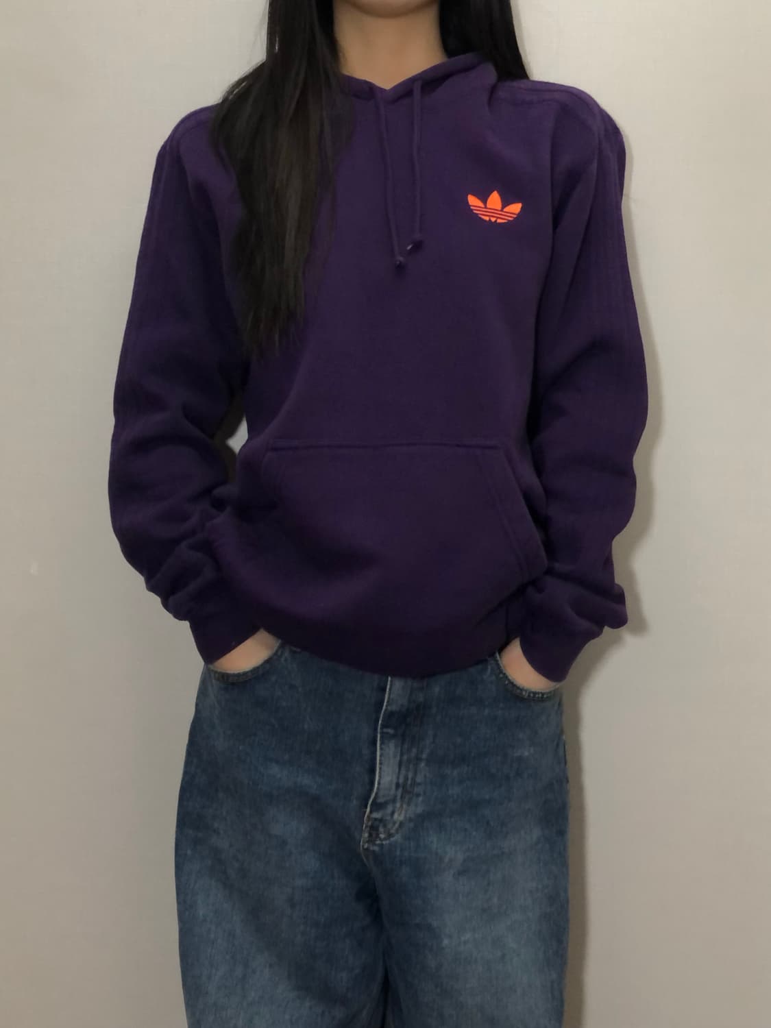 빈티지 아디다스 퍼플 파이어버드 후디 상품이미지1